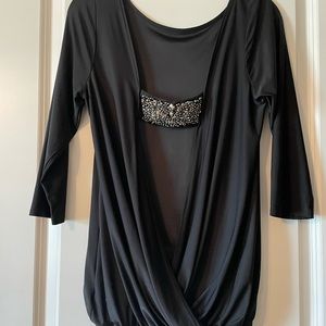 Black Open Back Venus Top